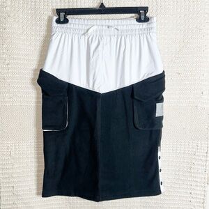 NIKE girls’ black and white Sportswear fleece midi skirt M NEW